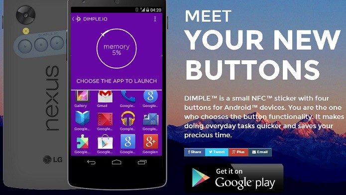Dimple adiciona botões físicos a um smartphone (Foto: Divulgação/Dimple)