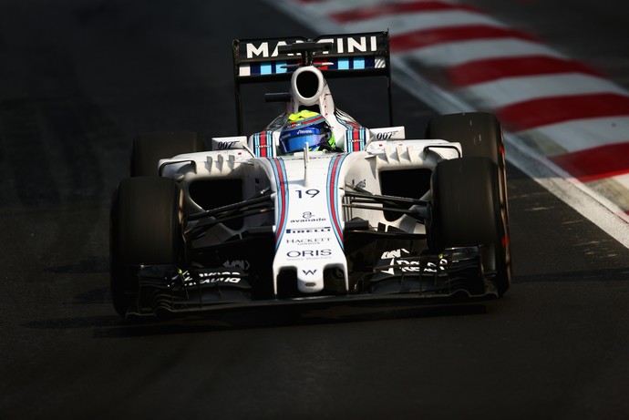 Felipe Massa acelera a Williams na pista do Hermanos Rodríguez, durante o GP do México (Foto: Getty Images)