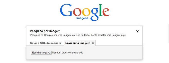 É possível fazer upload de fotos para pesquisar no Google Imagens (Foto: Reprodução/Raquel Freire)