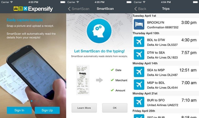 Controle suas despesas de viagem com o Expensify (Foto: Divulgação/AppStore)