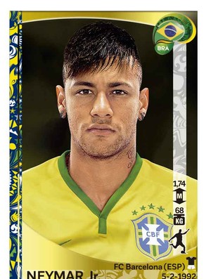 Figurinha de Neymar no álbum da Copa América