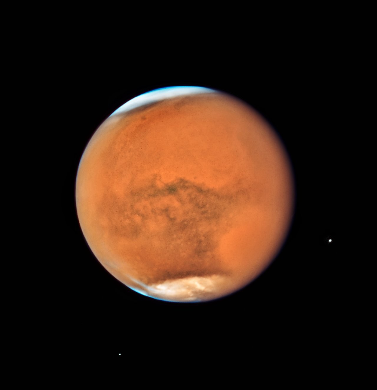 Marte fotografado pelo Hubble (Foto: Divulgação/ NASA e ESA)