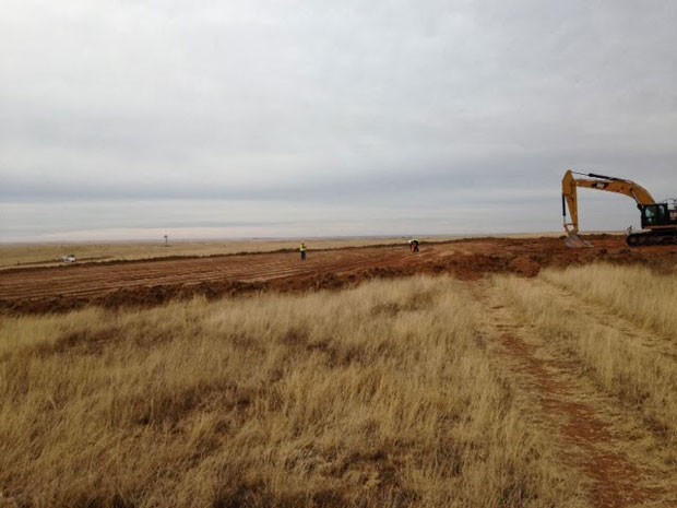 Terreno da Panhandle 2, fazenda de energia eólica no Texas, da Pattern Energy Group, que recebeu investimento de US$ 75 milhões do Google. (Foto: Divulgação/Google)