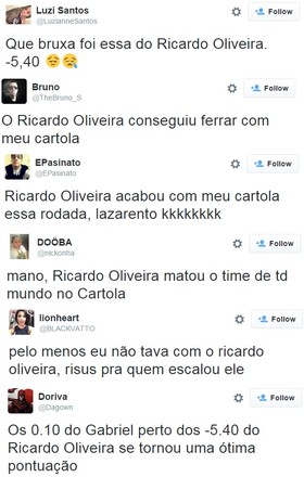 Ricardo Oliveira xingado twitter cartola (Foto: Reprodução Internet)