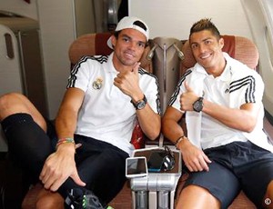 Pepe e Cristiano Ronaldo viagem Real Madrid (Foto: Divulgação / Site Oficial do Real Madrid)