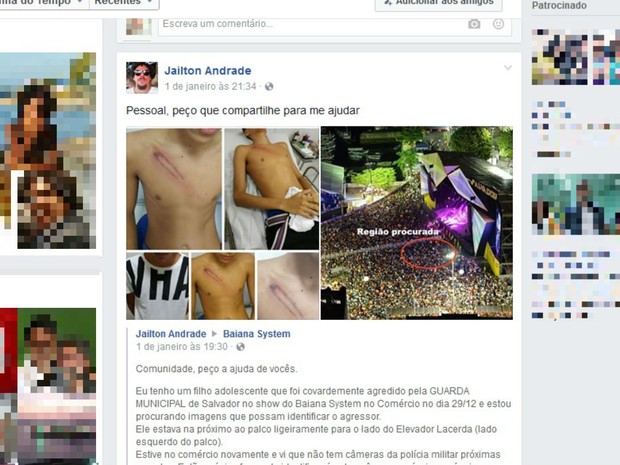 Jailton Andrade compartilhou o caso nas redes sociais (Foto: Reprodução/Facebook)
