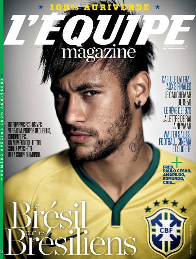 reprodução da capa da revista L'equipe com Neymar