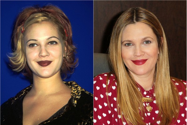Acredite se quiser, mas essas duas imagens de Drew Barrymore têm 15 anos de diferença. Na primeira, a atriz tinha apenas 24 anos  (Foto: Getty Images)