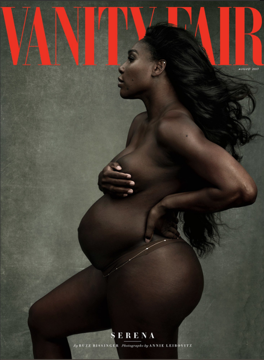 Grávida de sete meses, Serena Williams posa nua para revista americana