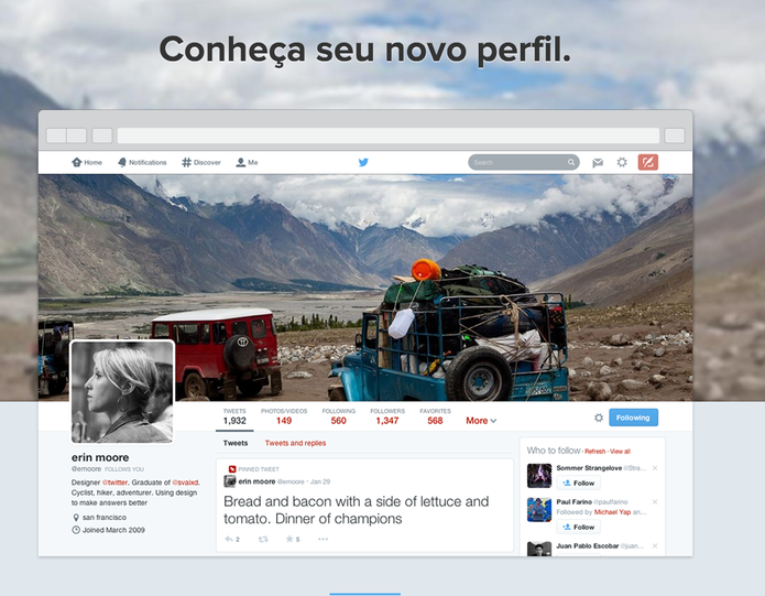 Liberou geral; Twitter abre novo visual do perfil para testes para todos os usuários (Foto: Reprodução/Twitter) Liberou geral; Twitter abre novo visual do perfil para testes para todos os usuários (Foto: Reprodução/Twitter)