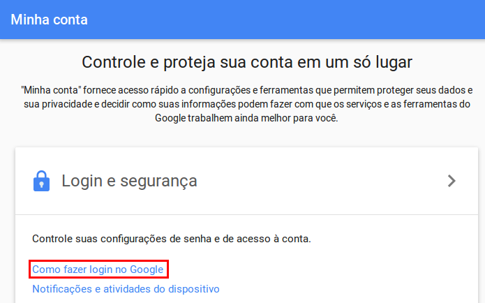 Acessando a opção Como fazer login no Google (Foto: Reprodução/Edivaldo Brito)