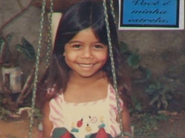 Leide das Neves, 6 anos, foi a primeira vítima do césio-137 (Foto: Reprodução / TV Anhanguera)