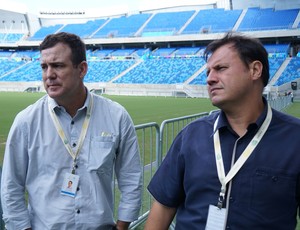 Paulo Rossi e Arthur Couto, gerentes do consórcio Arena das Dunas (Foto: Augusto Gomes/GloboEsporte.com)