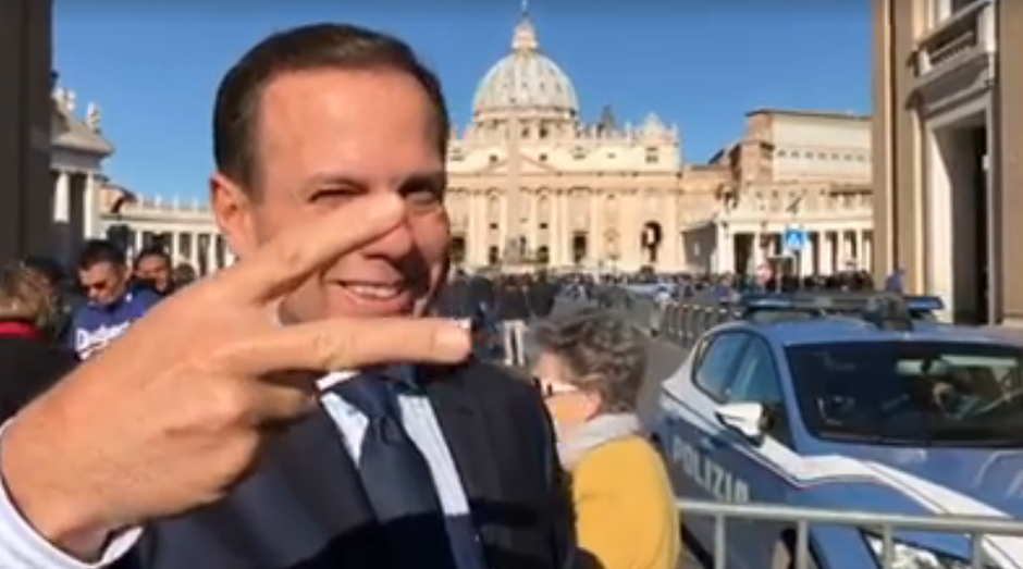 João Doria, prefeito de São Paulo, está em Roma para conhecer o papa Francisco (Foto: Reprodução/Facebook)
