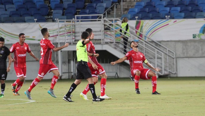 Gol de Gustavo - América-RN x ABC Série C Arena das Dunas (Foto: Fabiano de Oliveira)