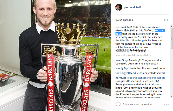Kasper Schmeichel Premier League (Foto: Reprodução/Instagram)