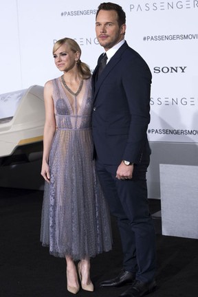 Anna Faris e Chris Pratt em première de filme em Los Angeles, nos Estados Unidos (Foto: Valerie Macon/ AFP)