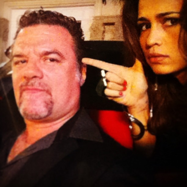 Adriano Garib e Nanda Costa nos bastidores de 'Salve Jorge' (Foto: Instagram/ Reprodução)
