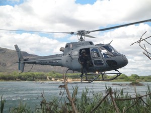 Operao contou com apoio de aeronave (Foto: Divulgao / Polcia Federal)