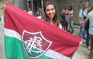 Karolina Abrantes, torcedora do fluminense julgamtno STJD (Foto: Thales Soares) Karolina Abrantes, torcedora do fluminense julgamtno STJD (Foto: Thales Soares)