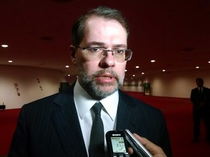 O presidente do TSE, Dias Toffoli, deu palestra sobre as eleições na sede do tribunal (Foto: Fernanda Calgaro)