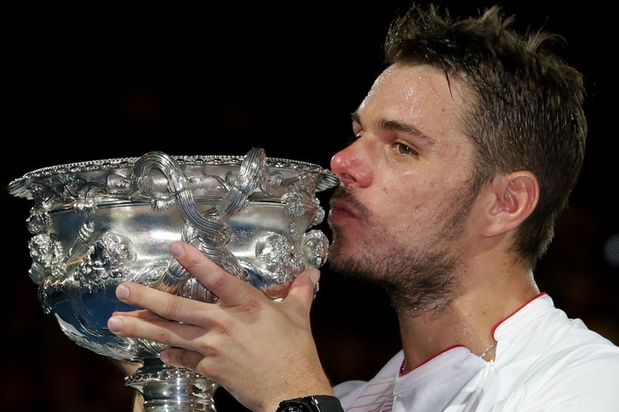 Tenis - Australian Open - Wawrinka Trofeu (Foto: AP)