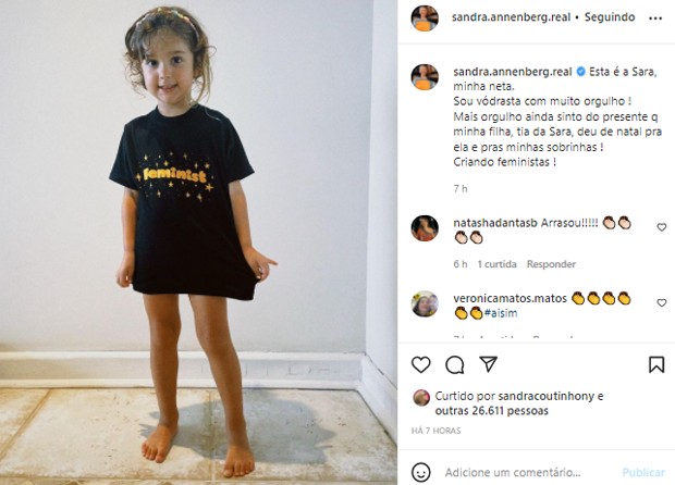 Sandra Annenberg posta foto da neta Sara (Foto: Reprodução/Instagram) Sandra Annenberg posta foto da neta Sara (Foto: Reprodução/Instagram)