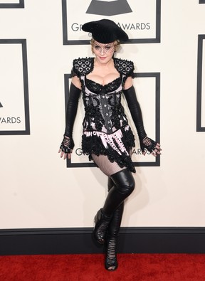 Madonna em prêmio em Los Angeles, nos Estados Unidos (Foto: Jason Merritt/ Getty Images/ AFP)