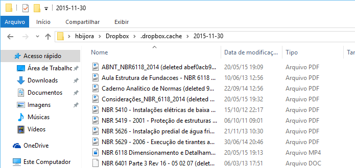 Recuperando arquivo no cache do Dropbox (Foto: Reprodução/Helito Bijora)