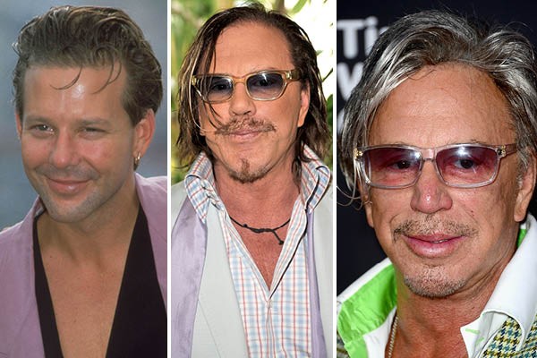 Mickey Rourke em 1989, 2008 e 2014  (Foto: Getty Images)