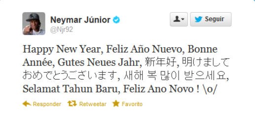 Neymar Ano Novo Twitter (Foto: Reprodução / Twitter)