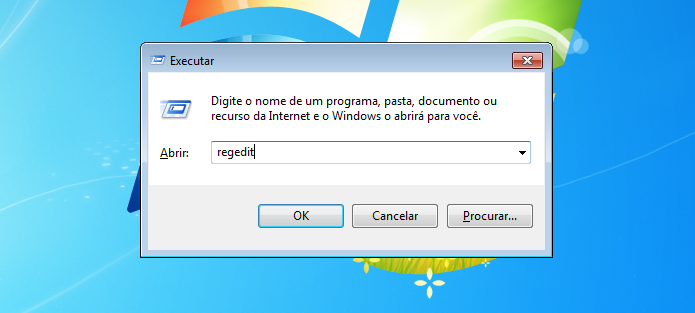 Executando o Regedit, o editor do registro do Windows (Foto: Reprodução/Edivaldo Brito)