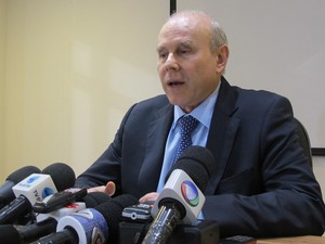 O ministro Guido Mantega disse, em entrevista nesta segunda-feira (21), que o leilão de Libra foi considerado um sucesso. (Foto: Simone Cunha/G1)