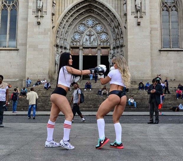 Indianara Carvalho e Claudia Alende (Foto: Joshua Bryan / AgNews) Indianara Carvalho e Claudia Alende (Foto: Joshua Bryan / AgNews)