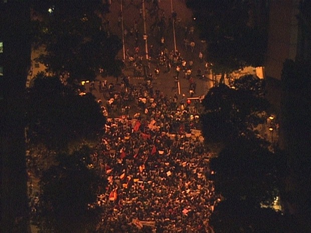 PM estima que 4 mil pessoas participem da manifestação (Foto: Reprodução/ TV Globo)