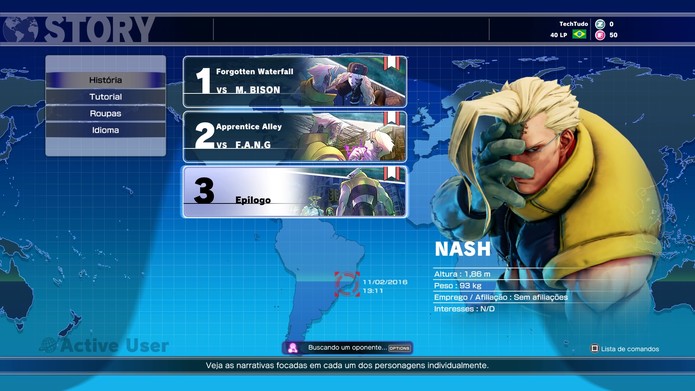 Modo história disponível no lançamento de Street Fighter 5 é extremamente decepcionante (Foto: Reprodução/Caio Fagundes) Modo história disponível no lançamento de Street Fighter 5 é extremamente decepcionante (Foto: Reprodução/Caio Fagundes)