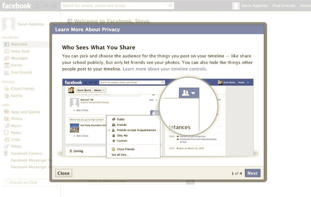 Novos usuários do Facebook receberão informações sobre privacidade (Foto: Reprodução) Novos usuários do Facebook receberão informações sobre privacidade (Foto: Reprodução)