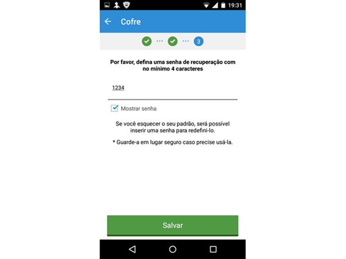 Tela de acesso a um aplicativo bloqueado pelo PSafe Total para Android (Foto: Reprodução/Teresa Furtado)