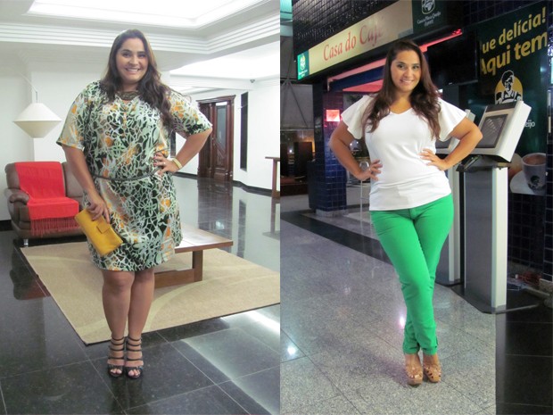 A modelo Fabiana Camilo antes e depois de perder 30 kg. (Foto: Fabiana Camilo/Arquivo Pessoal)