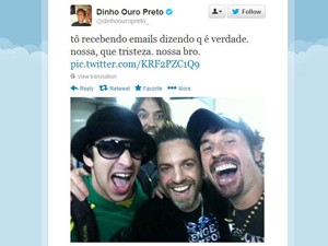 O cantor Dinho Ouro Preto também publicou foto com o artista. (Foto: Reprodução/Twitter)