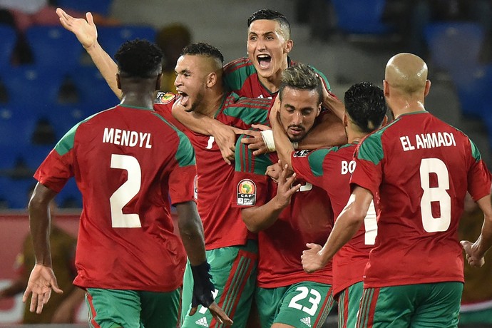 Marrocos gol Copa Africana (Foto: AFP)