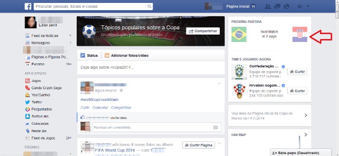 Trending World Cup informa quais serão os próximos jogos do mundial (Foto: Reprodução/Lívia Dâmaso) Trending World Cup informa quais serão os próximos jogos do mundial (Foto: Reprodução/Lívia Dâmaso)