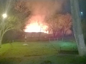 CTG foi atingido por incêndio em Santana do Livramento (Foto: Rodrigo Machado/Arquivo pessoal)