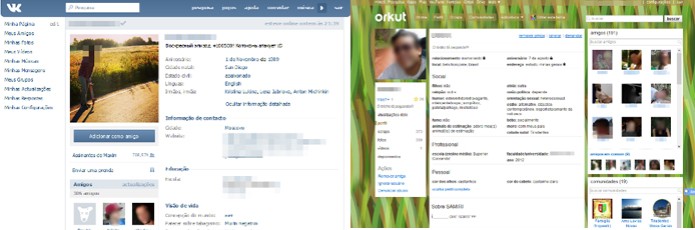 Perfis das redes sociais VK e Orkut (Foto: Reprodução/Lívia Dâmaso) Perfis das redes sociais VK e Orkut (Foto: Reprodução/Lívia Dâmaso)