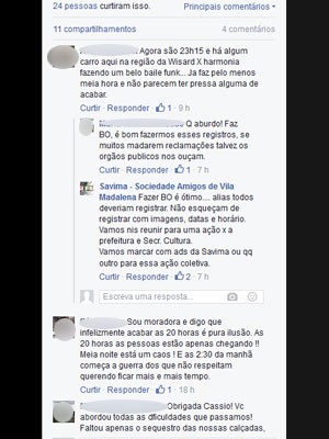 Página de associação no Facebook tem relato de moradores sobre problemas no carnaval na Vila Madalena (Foto: Reprodução / Facebook)