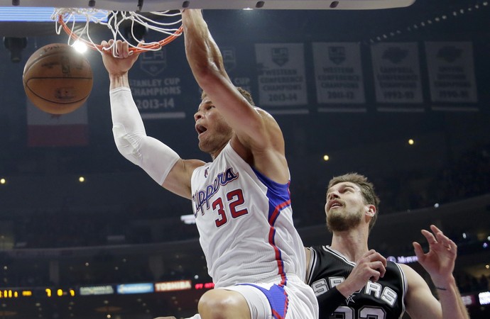 Blake Griffin e Tiago Splitter Spurs x Clippers NBA - AP (Foto: AP)