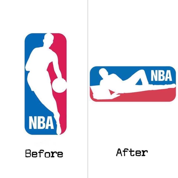 Ele também redesenhou o logotipo da NBA para simbolizar o cancelamento da temporada (Foto: Reprodução)