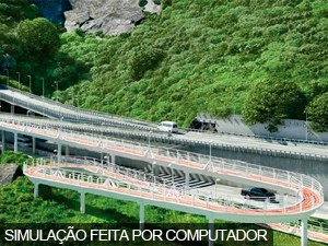 Ciclovia sobe em espiral para encontrar com a pista (Foto: Foto: Prefeitura do Rio/Divulgação)