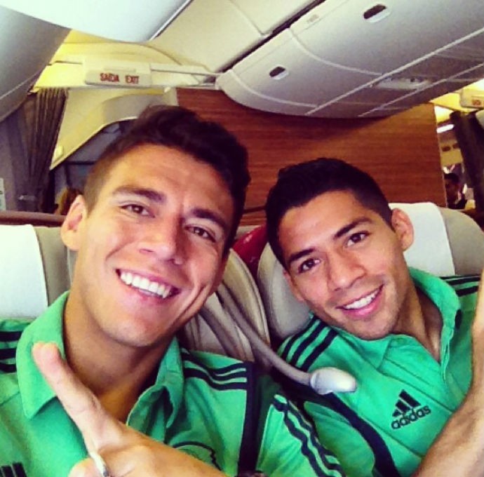 Jogadores do méxico selfie avião (Foto: Reprodução Instagram)