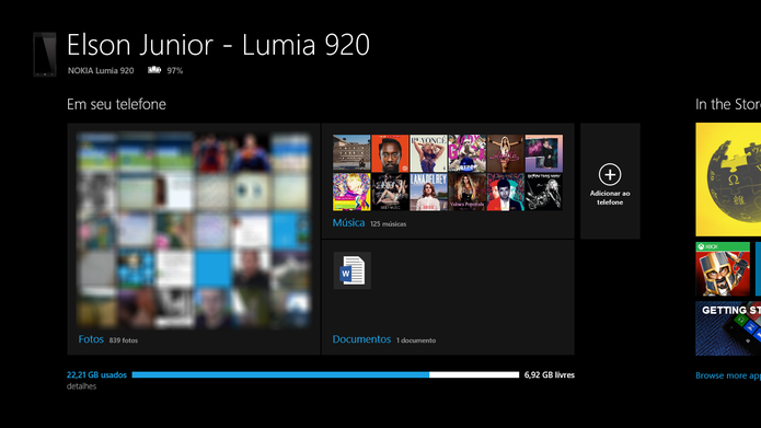 Windows Phone 8 tem aplicativo para Windows 8 que sincroniza fotos com PC (Foto: Reprodução/Elson de Souza)